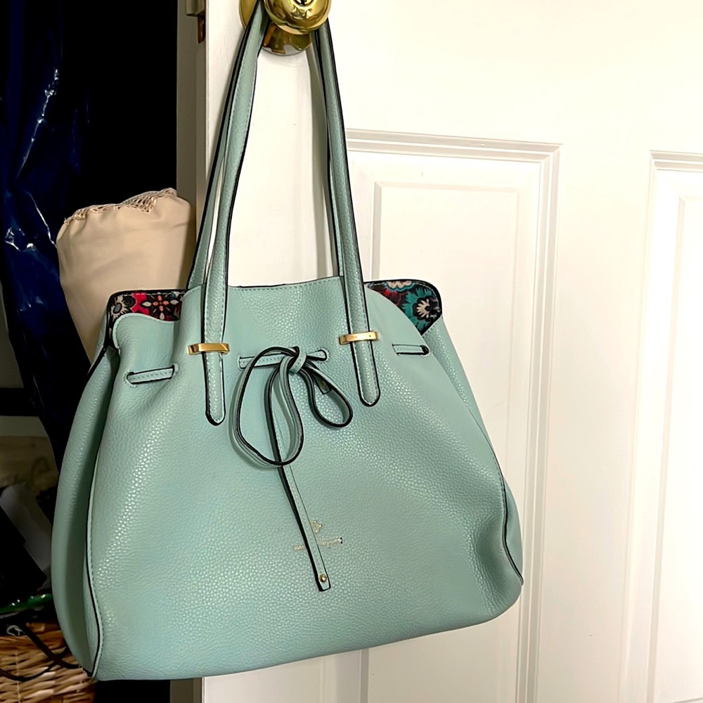Nanette Lenore handbag. Tiffany blue. Roomy and perfect for summer. Pretty